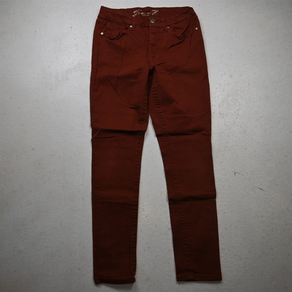 Seven7 8 Tummyless High Rise Skinny Orange Stretch Denim Womens Jeans